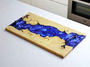 Vaisselle décorative rectangulaire en bois massif véritable naturel, plateau de service à fruits, plateau de service à café, plateau de service à café - Product Image 3