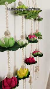 Loto de espuma con bola de Gota y cuentas Jhumki Cuerda decorativa para el hogar Escaleras Puerta de pared Ventana y Festival Diwali Decoración de Navidad - Product Image 2