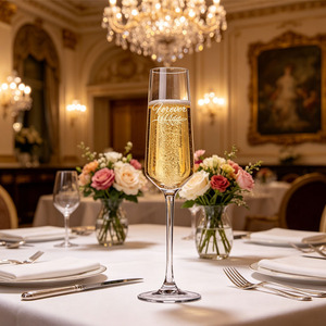 Flûtes à champagne personnalisées en cristal de qualité supérieure de 200 ml pour célébrations d'anniversaire et fêtes de mariage – Vente en gros - Product Image 4