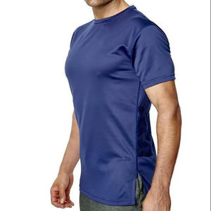 Camisetas Casuales de Estilo Holgado para Hombre, Cuello Redondo, Tejido de Punto de Poliéster/Algodón, Logotipo Personalizado, Antipilling, Secado Rápido, Transpirable - Product Image 1