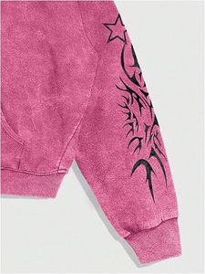 Sweat à capuche personnalisé, sweat à capuche délavé à l'acide, logo imprimé à l'écran, molleton lourd en tissu éponge français, sweat à capuche vintage délavé - Product Image 4