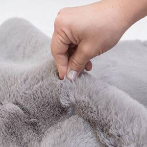 Tapis d'intérieur rectangulaire moderne gris en fausse fourrure, épais et doux, pour salon, avec envers en caoutchouc, nettoyage localisé - Product Image 6