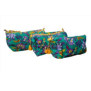 Ensemble de sacs matelassés tendance 3 pièces avec imprimé et fermeture à glissière, grandes pochettes de rangement pour filles et femmes, trousse de maquillage de voyage - Product Image 3