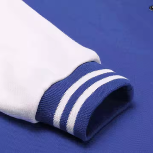 Produit le plus vendu : Veste universitaire homme bleu et blanc, coupe droite, en polyester et coton, décontractée, pour l'automne, col rabattu, simple - Product Image 6