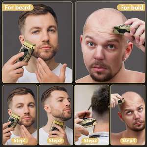 Afeitadora Eléctrica Inalámbrica para Hombre, Doble Cuchilla, Uso en Seco y Húmedo, IPX7, Recargable, Recortadora de Barba, Repuesto - Product Image 4