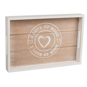 I Love My Home 2er Set Handmade <b>Large</b> Tabletts Elegant and Decorative Oval Food <b>Tray</b> in Mango Wood Acrylic Bamboo Material - Product Image 2