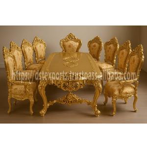 Ensemble de table à manger sculptée à la main de style maharaja pour les maisons de luxe Sculpture exquise Grand Style Personnalisé BestPrice USA Clients - Product Image 1