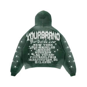 Custom Vintage Acid Wash Streetwear Tracksuit Oversized Graphic Hoodie and Flared <b>Sweatpants</b> <b>Set</b> Retro Hip Hop Men Women <b>Set</b> - Product Image 3