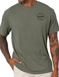 2025 Camiseta de secado rápido bordada personalizada | Ropa deportiva con textura de gofre | Camiseta de gimnasio al por mayor para hombres - Product Image 3