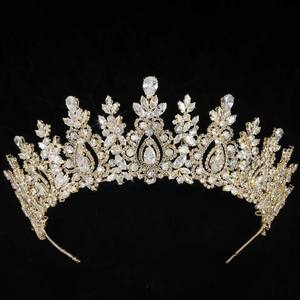 Diadèmes inspirés en argent sterling 925 pour femmes, ornés de diamants et de strass en forme de poire et de marquise, pour fiançailles, mariages et anniversaires, finition rhodiée - Product Image 2