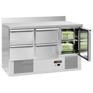 Réfrigérateur commercial de comptoir ECO - 1370x700mm - avec 1 porte / 4 tiroirs - avec rebord - capacité 368 litres - Product Image 1
