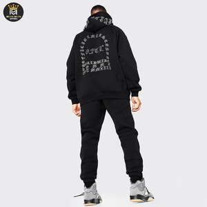 Traje de sudor de diamantes de imitación personalizado de alta calidad para hombres streetwear 100% traje de sudor de algodón personalizable - Product Image 2