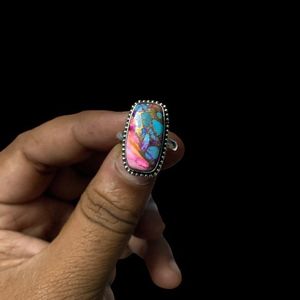 Anillo de piedras preciosas de turquesa para mujer, Plata de Ley 925 sólida, corte ovalado, ostra Natural, piedra facetada, ajuste de bisel, boda, venta al por mayor - Product Image 1