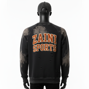 Sweat-shirt Premium 320 GSM résistant au soleil, en molleton brossé lourd, lavage délavé, logo chenille personnalisé, sweat-shirts basiques - Product Image 3