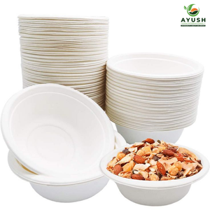 Assiette, bol et boîte à clapet écologiques et biodégradables en pulpe de canne à sucre pour mariage, buffet, pique-nique et fête - Product Image 5