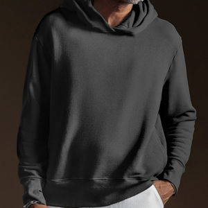 Sweat-shirt à capuche en molleton de coton personnalisé pour homme, sweat-shirt brodé avec poche, sweat-shirt bio à enfiler - Product Image 3