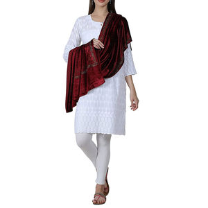 Top Sale Winter Wear Velvet Velour Beautiful Color Pakistani <b>Shawl</b> <b>Women</b> Wear Maroon Color Velvet <b>Shawls</b> Wholesale Customized - Product Image 3