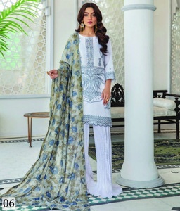 ชุดสูทผ้าฝ้าย/สนามหญ้าปักลายสไตล์ปากีสถานสำหรับผู้หญิงเดรสสไตล์ชนเผ่าชาลวาร์ - Product Image 6