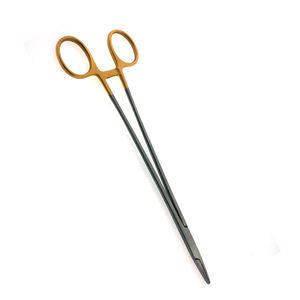 Pince porte-aiguille Wangensteen professionnelle TC droite 10.12 pouces manuel alimenté en acier chirurgical métal - Product Image 5