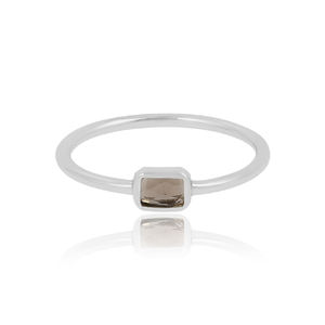 Conception simple 925 argent sterling quartz fumé bague en pierres précieuses magasin de bijoux maintenant au prix d'usine - Product Image 3