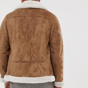 Veste en cuir classique pour homme, chaude et épaisse, doublée, col montant, style urbain, coupe confortable, vêtement d'extérieur - Product Image 4