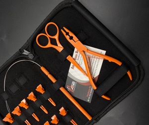 Alicates para extensión de cabello con microperlas de dos orificios naranjas, grado quirúrgico, acero inoxidable, ecológico, marca ASB, Kit de herramientas de uso comercial - Product Image 2