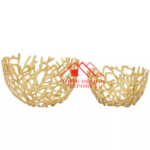 Frutero de Aluminio Dorado con Forma Curva para Centros de Mesa, Nuevo Frutero de Metal para Ensaladas para Hoteles - Product Image 5