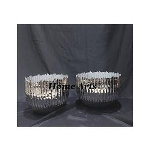 ชามอลูมิเนียมรูปทรงกลมสีเงินและสีทองสำหรับเสิร์ฟของหวานที่มีอยู่ที่บ้านดีไซน์มหัศจรรย์ - Product Image 4