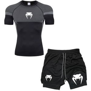Ensemble de compression Anime Venom pour hommes, t-shirts de sport pour la salle de sport, shorts de course respirants, séchage rapide, rashguard de sport, ensemble de vêtements de sport - Product Image 1