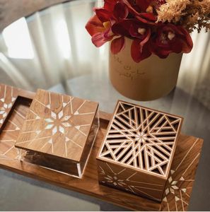 Bandeja de Servir Única Hecha a Mano de Alta Calidad, Ecológica, Pulida, con Incrustaciones de Nácar Animal, Caja para Quemador de Oud, Bakhoor, Artesanía Vintage - Product Image 4