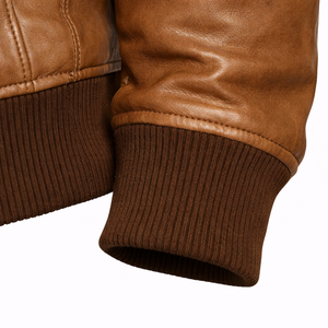 Blousons d'hiver pour hommes sur mesure, style vintage, en simili cuir, avec col montant et fermeture éclair - Product Image 6