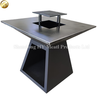 Barbecue en acier Corten avec table à manger - Brasero extérieur résistant aux intempéries pour patio et balcon |   Fabrication OEM personnalisée disponible