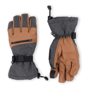 Venta al por mayor de cuero de invierno guantes de la nieve mitones impermeables a prueba de viento con aislamiento térmico para los hombres estaciones de esquí snowboard servicio OEM - Product Image 1