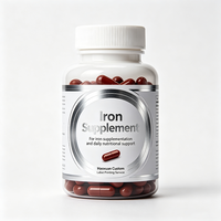 Étiquettes de bouteilles de suppléments de fer Haoxuan Factory Supply, encre métallique, autocollants PET imperméables pour l'emballage de compléments alimentaires