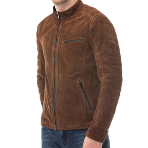 แจ็กเก็ตหนังแพะแท้แจ็กเก็ตหนังกลับสำหรับผู้ชาย - Product Image 3