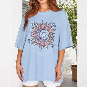 Camiseta Holgada de Verano para Mujer, Informal, con Logotipo Personalizado, Ecológica, de Alta Calidad, Venta de Fábrica - Product Image 1