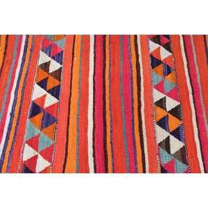 Tapis vintage 3,1 x 11,1 pieds, tapis Herki, tapis en laine à imprimé animalier orange - Product Image 5