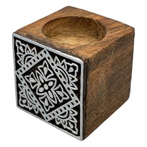 Handmade Eco-Friendly Wooden Rectangle Block <b>Tealight</b> Holder (Without <b>Tealight</b> <b>Candle</b>) for Home Decoration Festival Occasions - Product Image 2