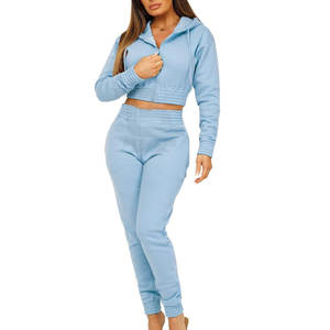 Adultos Ropa al aire libre Mujeres Crop Top Track Suits Set Transpirable Alta calidad Hecho Mujeres Crop Top Track Suits Set - Product Image 1
