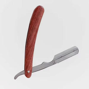 Rasoir personnalisé à revêtement brun élégant avec poignée élégante et barre de toilettage confortable Rasoirs de barbier - Product Image 4