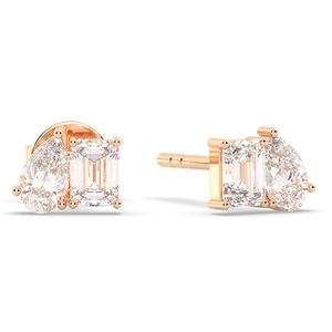 Boucles d'oreilles à visser en or massif 14 carats REYES personnalisées avec moissanite VVS de 0,82 carat pour femmes, cadeau de mariage de luxe, bijoux fins - Product Image 5