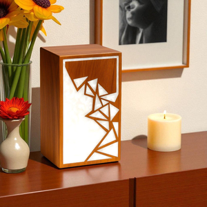 Handmade Sheesham Wood Cremation Urn Triangle Resin Inlay Modern <b>Memorial</b> <b>Keepsake</b> Cremation urns For Human Ashes - Product Image 3