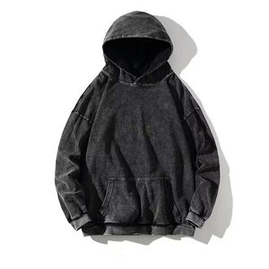 Conjunto de pantalones de chándal con cremallera y parche bordado desgastado personalizado para hombre 100% algodón transpirable lavado ácido otoño - Product Image 6