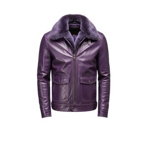 Veste en cuir pour hommes Top Design 100% de haute qualité avec col en fourrure manches complètes pour un prix raisonnable Conception personnalisée disponible - Product Image 1