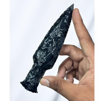 Couteau en obsidienne noire tricotée à la main en gros | Dague en cristal d'obsidienne noire en vrac