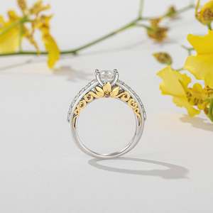 Jeulia 18K Gold Plated Diamond Inlay Crown Engagement Ring-Fashionable Korean Trendy Style - Product Image 4