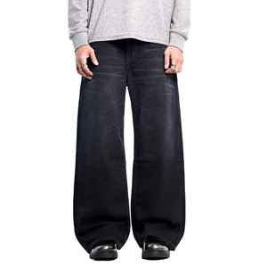 Jeans baggy vintage à logo personnalisé, jeans pour hommes, streetwear, vente en gros de denim, jeans à jambes larges pour hommes - Product Image 5
