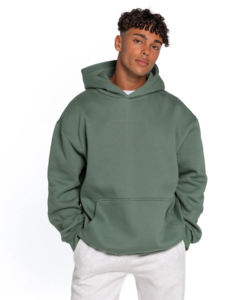 Sudadera con capucha térmica de algodón para hombre con logotipo personalizado al por mayor, sudaderas con capucha unisex de gran tamaño cálidas para invierno con hombros caídos - Product Image 4