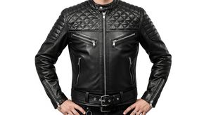 Chaqueta Bomber de Cuero Genuino Negro para Hombre Maikai, Cuello en V, Cierre de Cremallera, Estilo Casual Otoñal, Corte Regular, Ecológica - Product Image 2