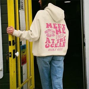 New arrival OEM <b>Women's</b> Oversized Knitted Acid Wash Fleece <b>Hoodies</b> Streetwear Pullover 100% Cotton Pink Color Made in Bangladesh - Product Image 4